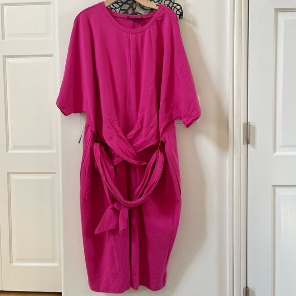 ELOQUII Liberty Cross Front Dress in Pink 24 NWT - Picture 5 of 10